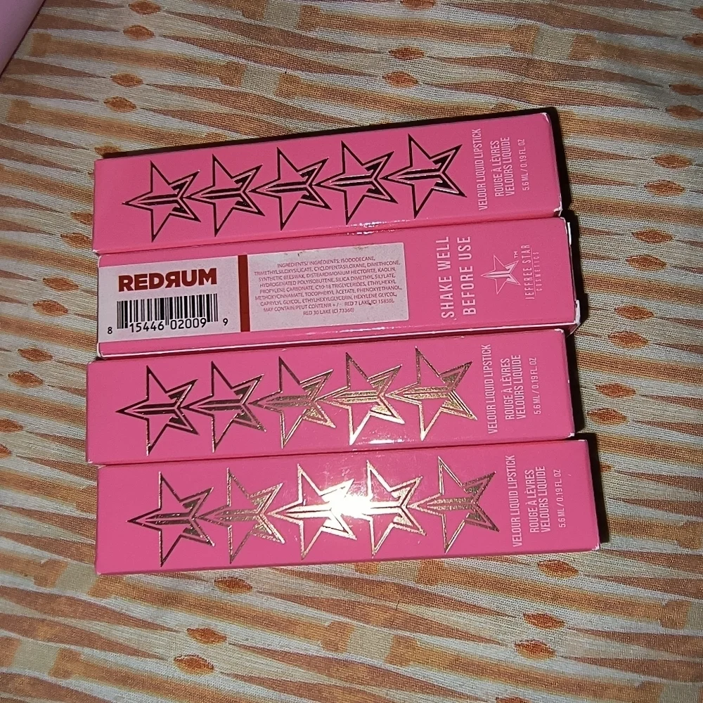 Jeffree Star Red Liquid Lipstick Vibrant Glossy Finish Redrum Women's Makeup